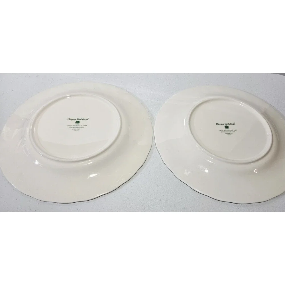 NIKKO Happy Holidays Christmas Tree Dinner Plates  10.75